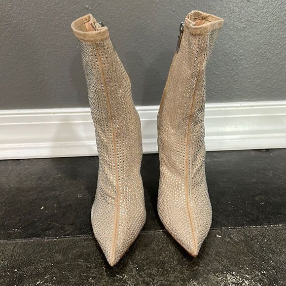 Schutz Sybil Suede & Rhinestone Sock Booties 8.5B NWOB - Picture 2 of 9